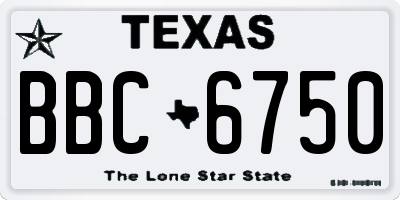 TX license plate BBC6750