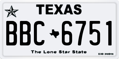 TX license plate BBC6751