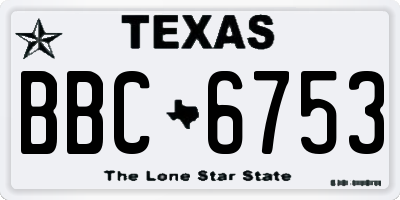 TX license plate BBC6753