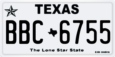 TX license plate BBC6755