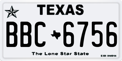 TX license plate BBC6756