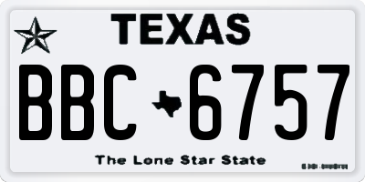 TX license plate BBC6757