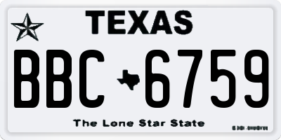 TX license plate BBC6759