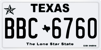 TX license plate BBC6760