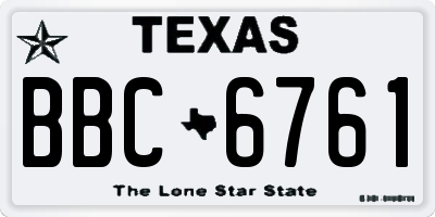 TX license plate BBC6761