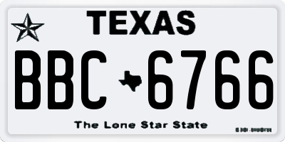 TX license plate BBC6766