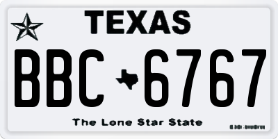 TX license plate BBC6767