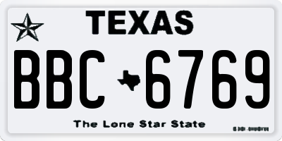 TX license plate BBC6769