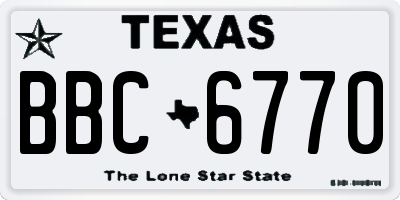 TX license plate BBC6770