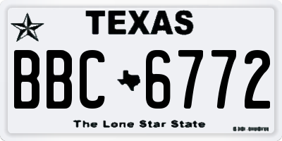 TX license plate BBC6772