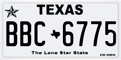 TX license plate BBC6775