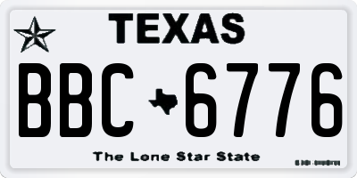 TX license plate BBC6776