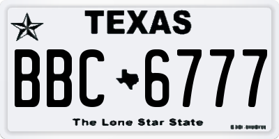 TX license plate BBC6777