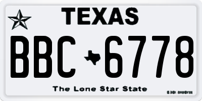 TX license plate BBC6778