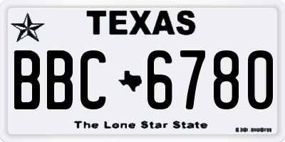 TX license plate BBC6780