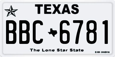 TX license plate BBC6781