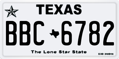 TX license plate BBC6782