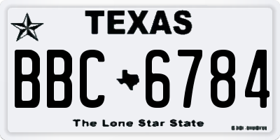 TX license plate BBC6784