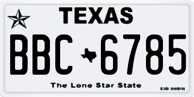 TX license plate BBC6785