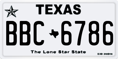 TX license plate BBC6786