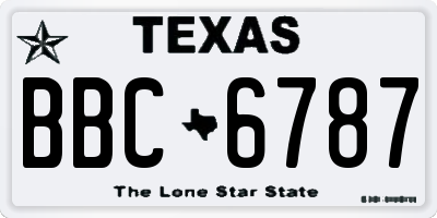 TX license plate BBC6787