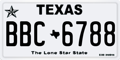 TX license plate BBC6788