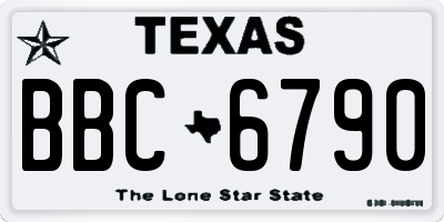 TX license plate BBC6790