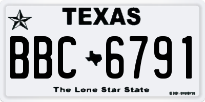 TX license plate BBC6791
