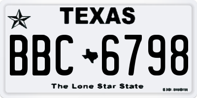TX license plate BBC6798