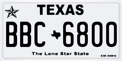TX license plate BBC6800