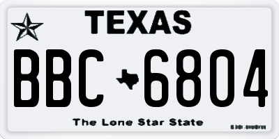 TX license plate BBC6804