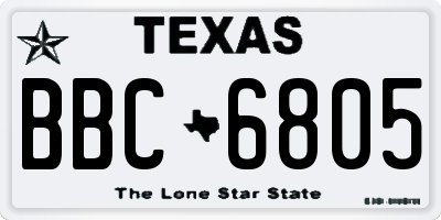 TX license plate BBC6805