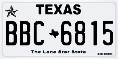 TX license plate BBC6815