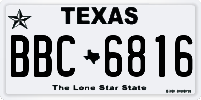 TX license plate BBC6816
