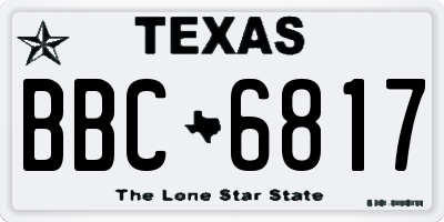 TX license plate BBC6817