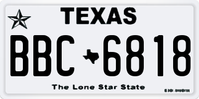 TX license plate BBC6818