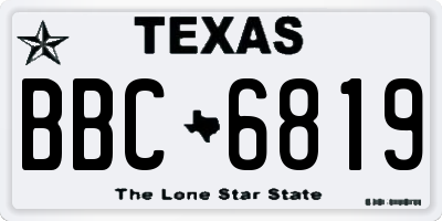 TX license plate BBC6819