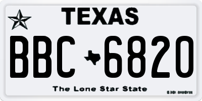 TX license plate BBC6820