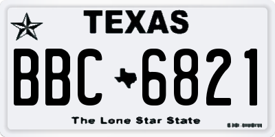 TX license plate BBC6821