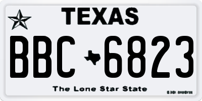 TX license plate BBC6823