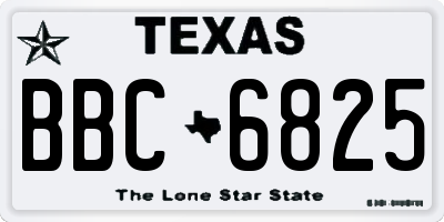 TX license plate BBC6825