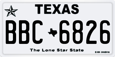 TX license plate BBC6826