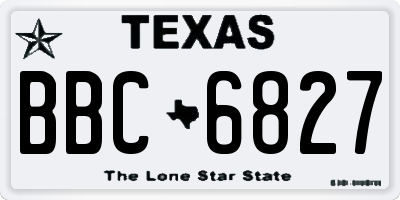TX license plate BBC6827