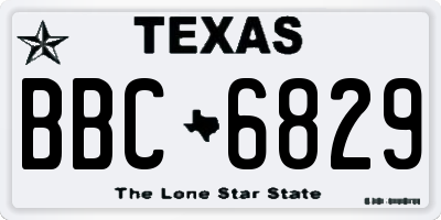 TX license plate BBC6829
