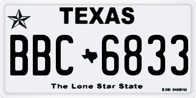 TX license plate BBC6833