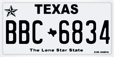 TX license plate BBC6834