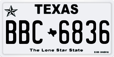 TX license plate BBC6836