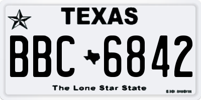 TX license plate BBC6842