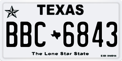 TX license plate BBC6843