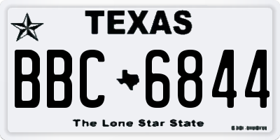 TX license plate BBC6844